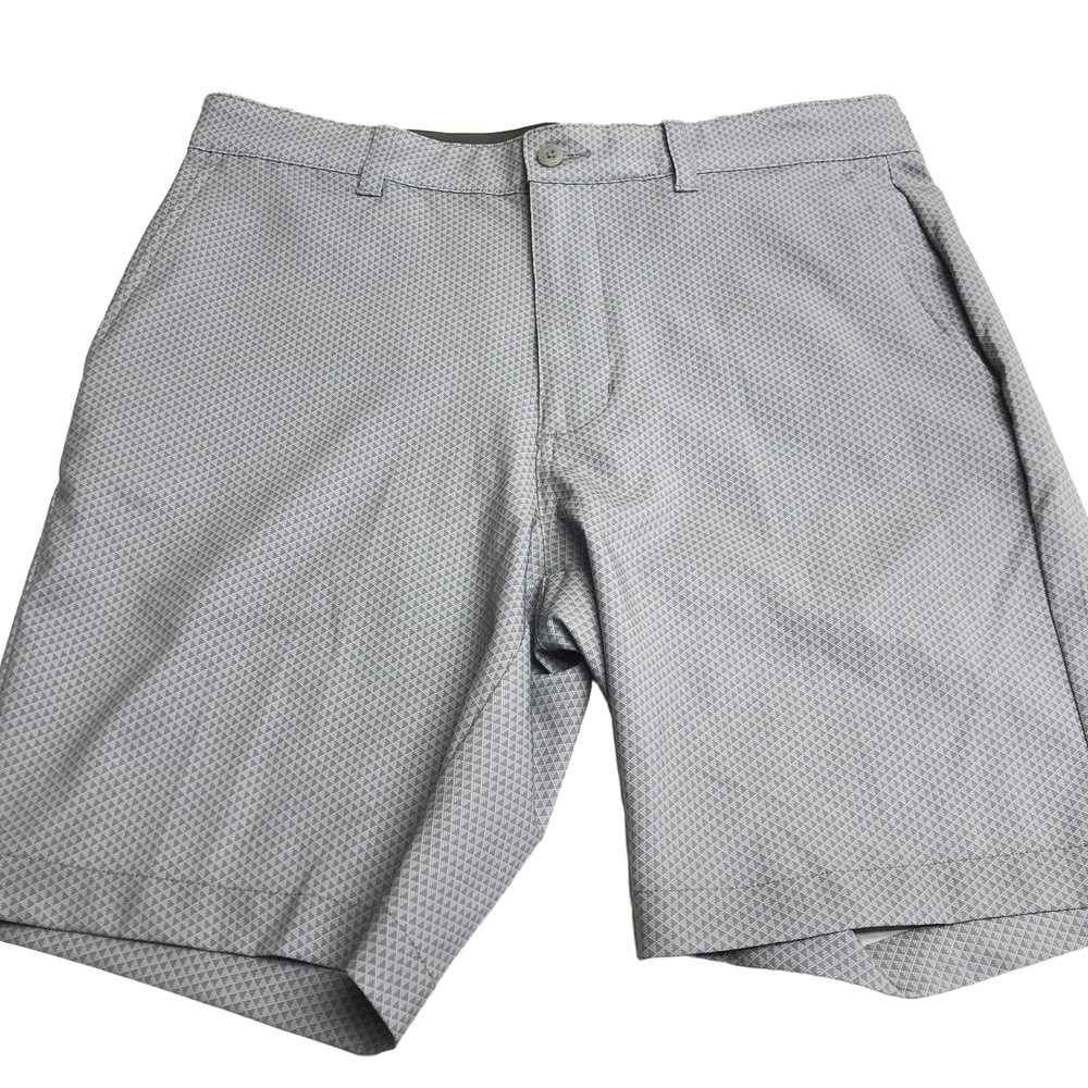 Ben Hogan Grey Men's Golf Performance Shorts Stretch Waistband Geometric Size 34